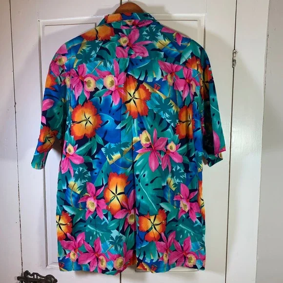 Hilo Hattie Mens XL Aloha Hawaiian Shirt Tropical Floral Print Made in Hawaii - Picture 3 of 12